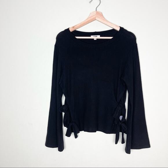 LNA Brushed Ezra Sweater Pullover, Open sides, woman's size XS Black - Picture 1 of 11